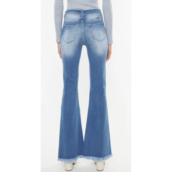 KanCan Womens 27 Sian‎ High Rise Buttonfly Flare Jeans - Picture 2 of 14